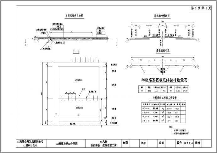 预应力钢筋混凝土T梁桥台搭板一般构造节点详图设计_图1