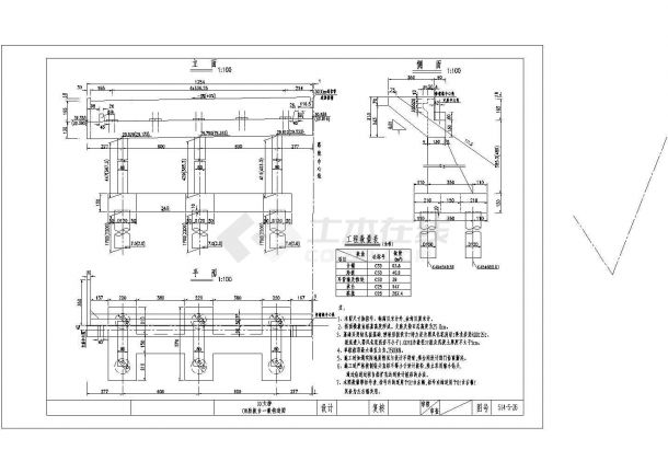 大桥0#肋板台一般构造图-图一