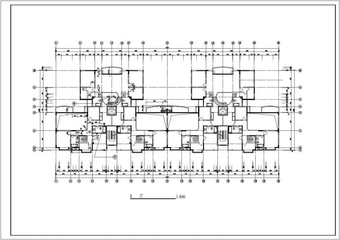 某高层住宅及小区全套设计(CAD)建筑平面图_图1