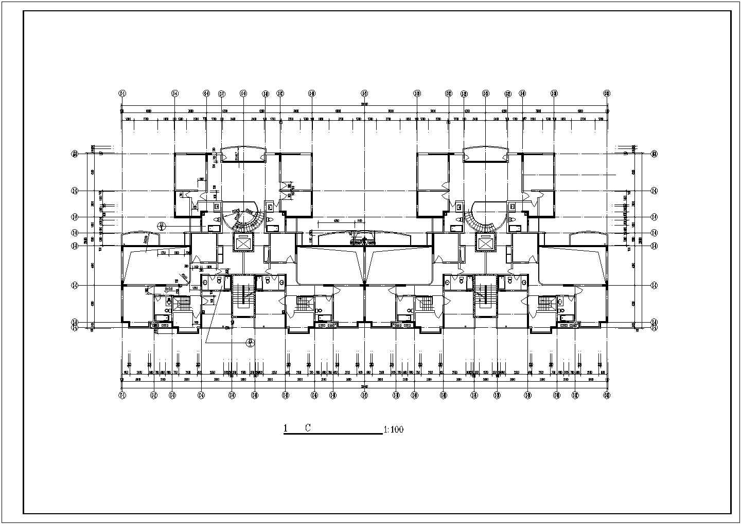 某高层住宅及小区全套设计(CAD)建筑平面图