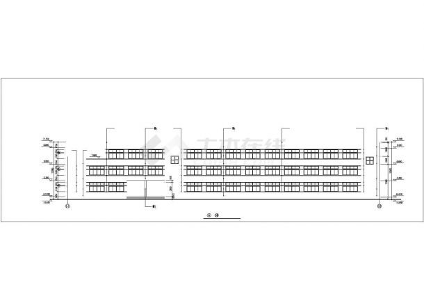 北京某成人教育学院2100平米3层框架结构教学楼建筑设计CAD图纸-图一
