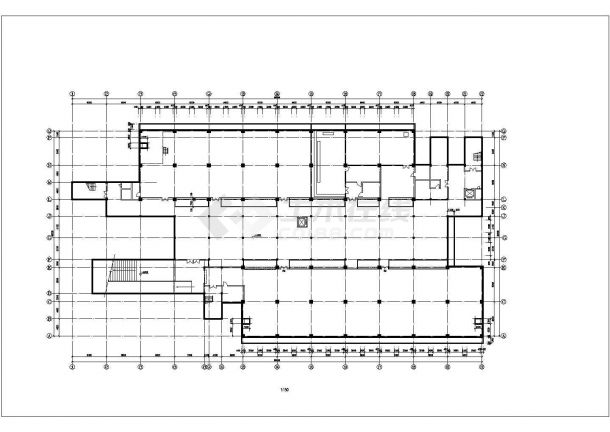 长沙市xx中学1.1万平米6层框架结构教学楼平面设计CAD图纸-图一