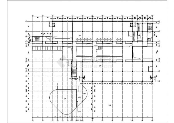 长沙市xx中学1.1万平米6层框架结构教学楼平面设计CAD图纸-图二
