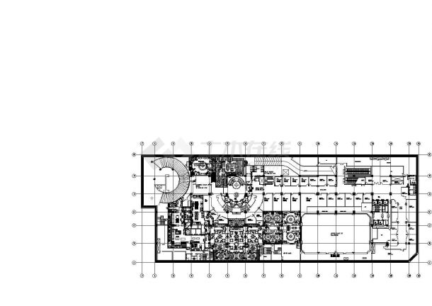 台北某知名网红大饭店装修设计CAD施工图-图二