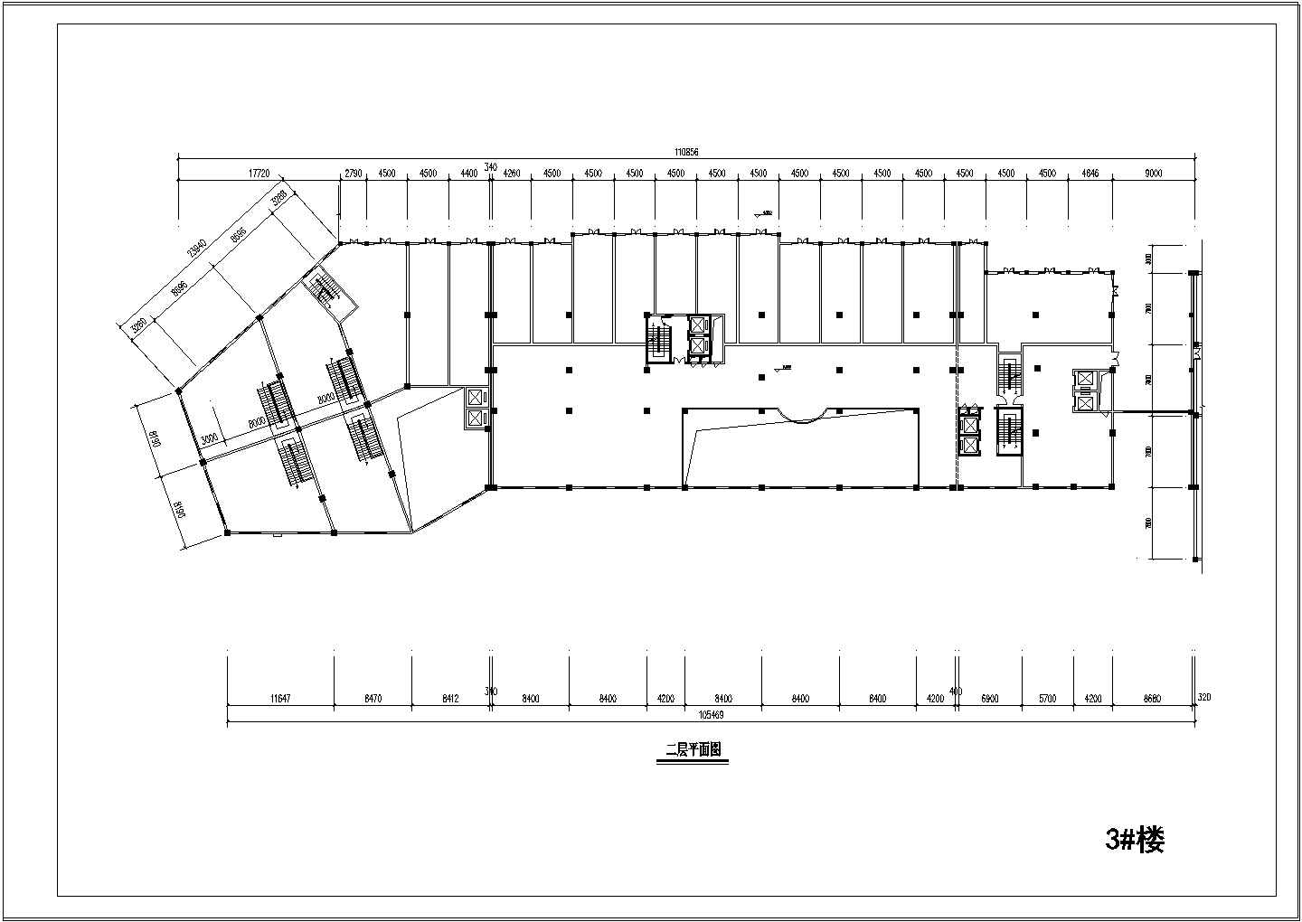 贴瓦屋面高层单公寓建筑设计CAD施工图