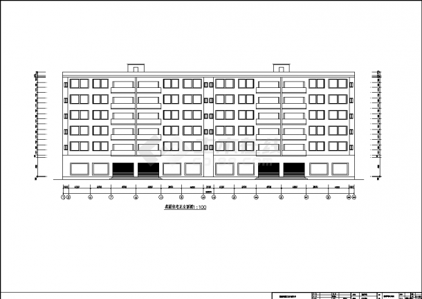 淮安小区4436平方米6层商住楼设计建筑施工cad图纸-图二