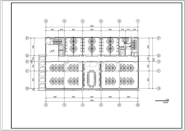 办公楼设计_经典的办公楼建筑结构设计cad施工图-图二