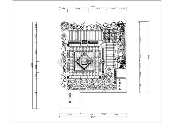 某地中医院屋顶花园设计cad施工图-图二