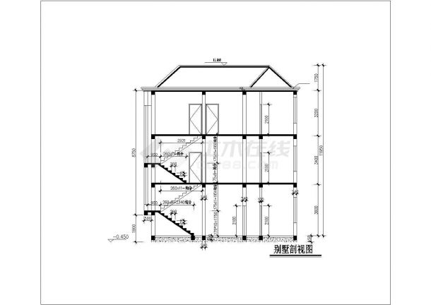 某三层框架结构现代风格新农村别墅设计cad建筑施工图（含设计说明，含结构设计，含水电设计，含效果图）-图一