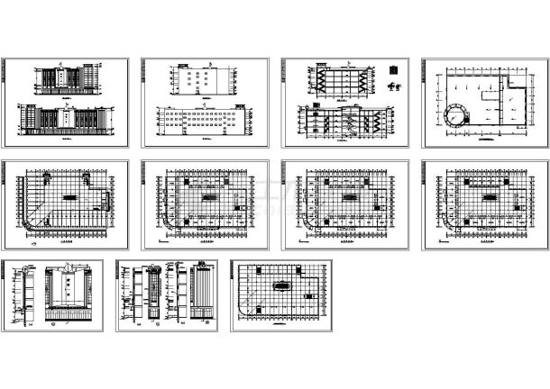 北京大型商场4层综合楼建筑设计施工cad图纸，共十一张-图二
