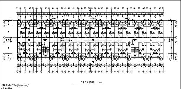 武汉6层现代学生公寓楼建筑设计施工cad图纸-图一