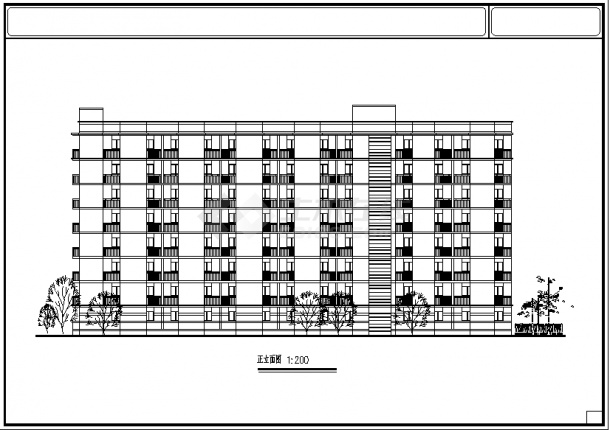 南京8层中学生公寓楼建筑设计施工cad图纸-图一