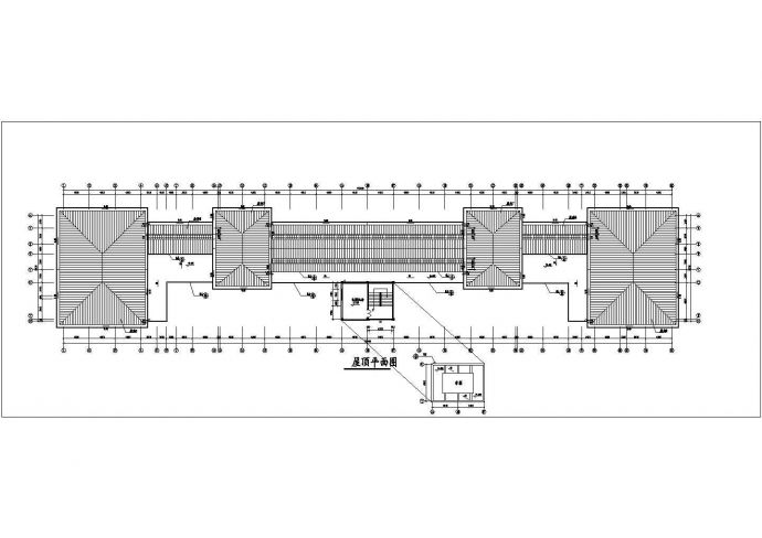 杭州某大学1.6万平米6层框架结构教学楼平立面设计CAD图纸_图1