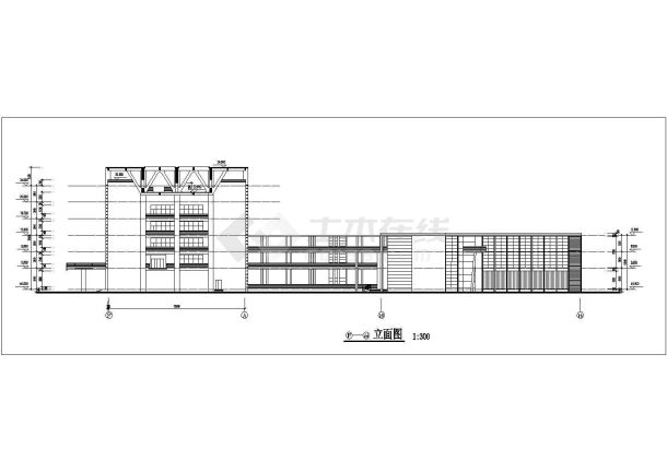 合肥某大学1.8万平米左右6层框架结构教学实验楼平立剖面设计CAD图纸-图一