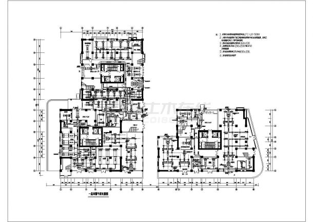公寓式商住楼中央空调系统施工设计图-图二