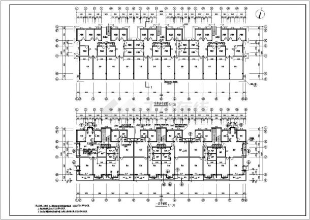 某3780㎡五层砖混结构单身公寓建筑施工CAD图纸-图二