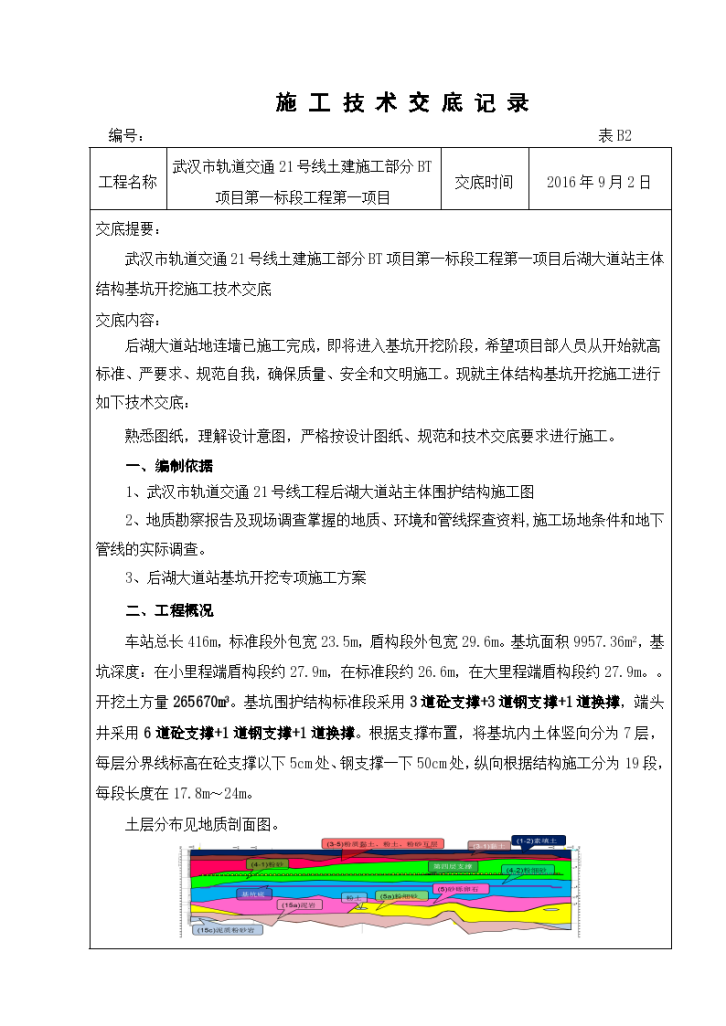 地铁站主体结构基坑开挖施工技术交底设计方案-图一