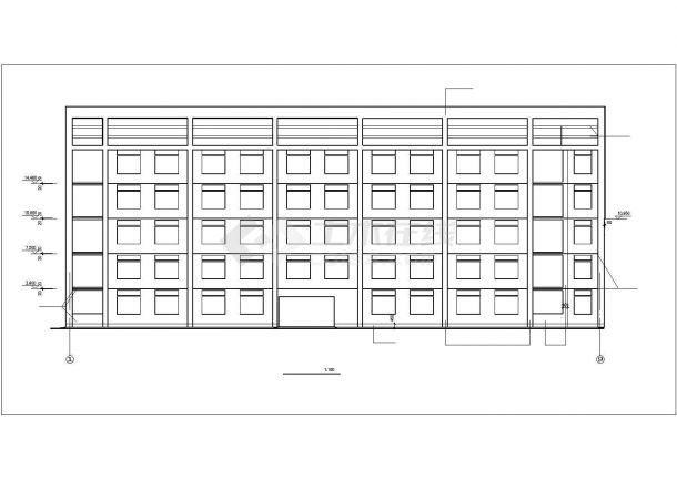 衡阳市某中学2200平米五层框架结构教学楼建筑设计CAD图纸-图二