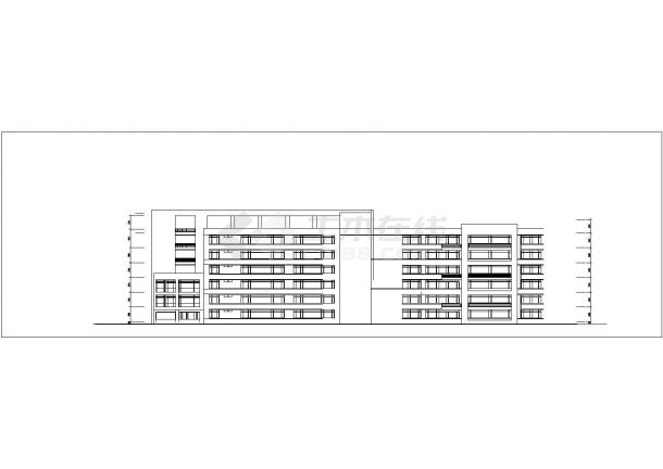 南京市某职业学院1.1万平米6层框架结构教学楼平立剖面设计CAD图纸-图一