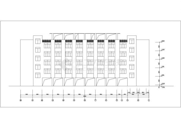 延安市某中学5300平米五层框架结构教学楼平立剖面设计CAD图纸-图一