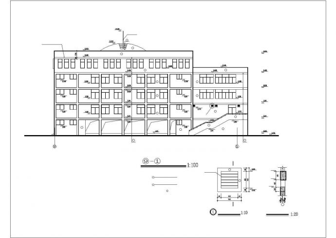 长沙市某实验中学3900平米五层框架结构教学楼建筑设计CAD图纸_图1