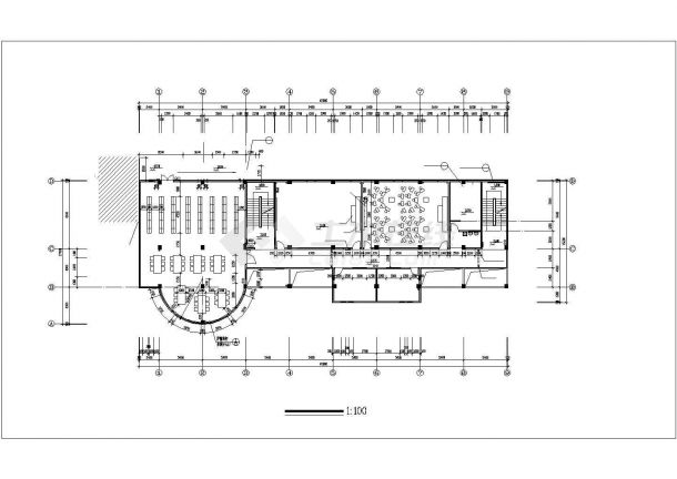 长沙市某实验中学3900平米五层框架结构教学楼建筑设计CAD图纸-图二