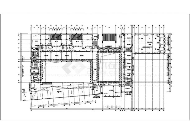 石家庄市某中学1.1万平米4层框架结构教学楼平面设计CAD图纸-图二