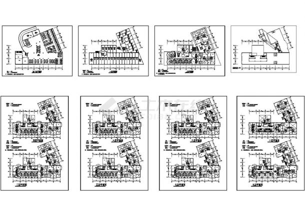 某地区时代广场平面建筑设计图（共12张）-图一