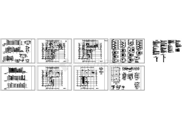 某文化娱乐建筑设计CAD施工图（共8张）-图一