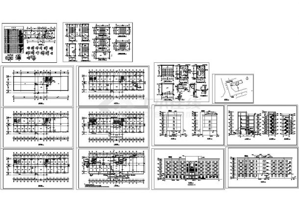 某6层砖混结构办公楼设计cad全套建筑施工图【标注详细，14张图】-图一
