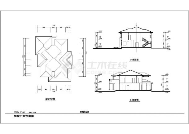 某二层框架结构欧式别墅设计cad建筑方案图（带效果图）-图一