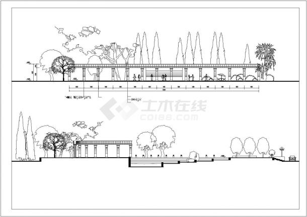 无锡市洛社镇某景观广场环境规划设计CAD图纸（含立面图）-图二