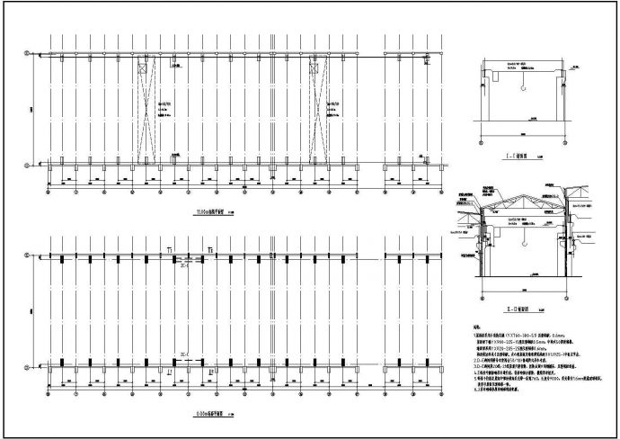 单层钢架车辆厂房建筑方案设计图_图1