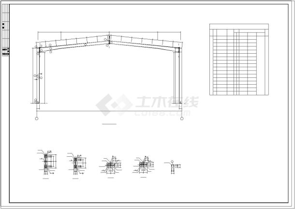厂房设计_21x72m单层门式轻钢结构1512平米厂房cad结施全图-图一