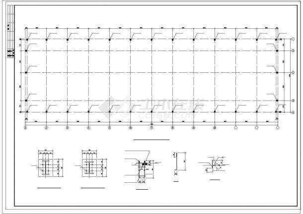 厂房设计_21x72m单层门式轻钢结构1512平米厂房cad结施全图-图二