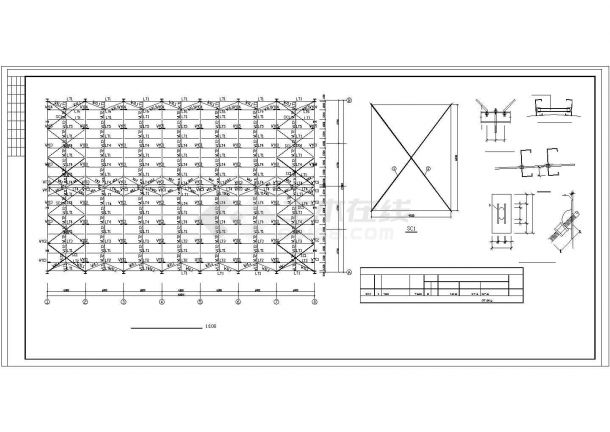 厂房设计_27m跨度轻型钢结构门式刚架独立混凝土基础1195平米厂房cad结施图-图一
