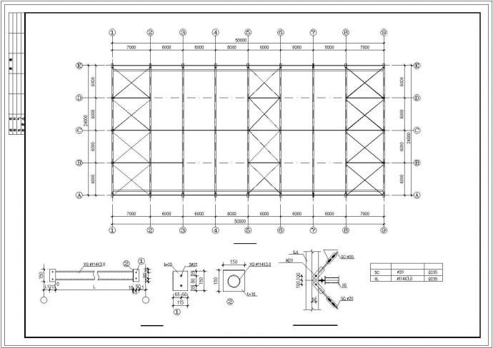 厂房设计_24m跨门式钢架轻型房屋钢结构厂房cad施工图_图1