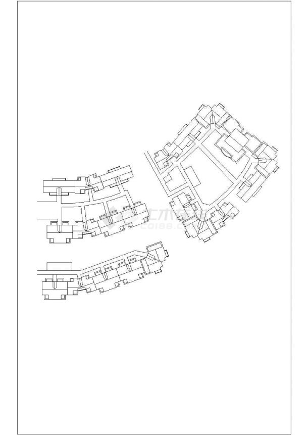 金华市某地住宅小区规划平面cad图纸，共一张-图一