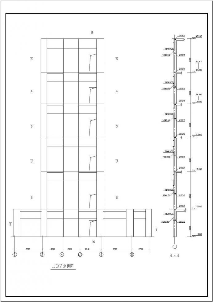 某地高层宾馆建筑设计cad平面施工图_图1