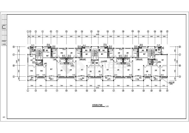 某1车库+5+1阁楼层(1梯2户3单元)住宅楼给排水设计cad全套施工图（含设计说明）-图二