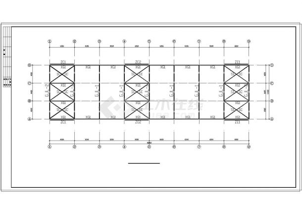 厂房设计_49.6x13.4m 单层门式钢架结构厂房cad结施图-图一