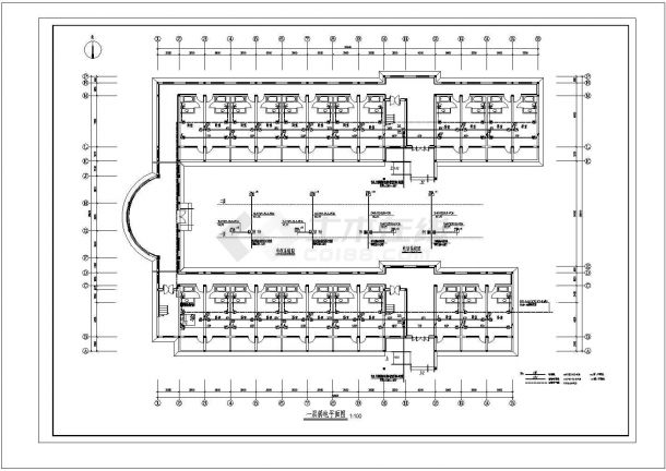 二层老年公寓电气设计施工CAD图-图二