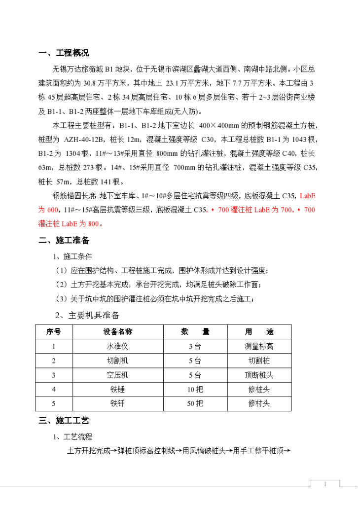 高层建筑地基基础截桩方案和组织设计-图一