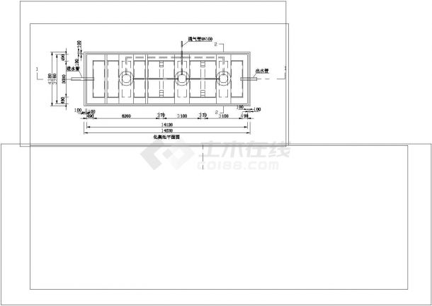 某地砖砌化粪池CAD扩初图（13号砖砌化粪池，无地下水，不过车，用于公共卫生间）非常标准cad图纸设计-图二