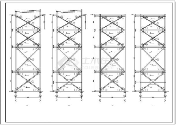 厂房设计_一套钢结构多层厂房cad结构设计施工图纸-图二