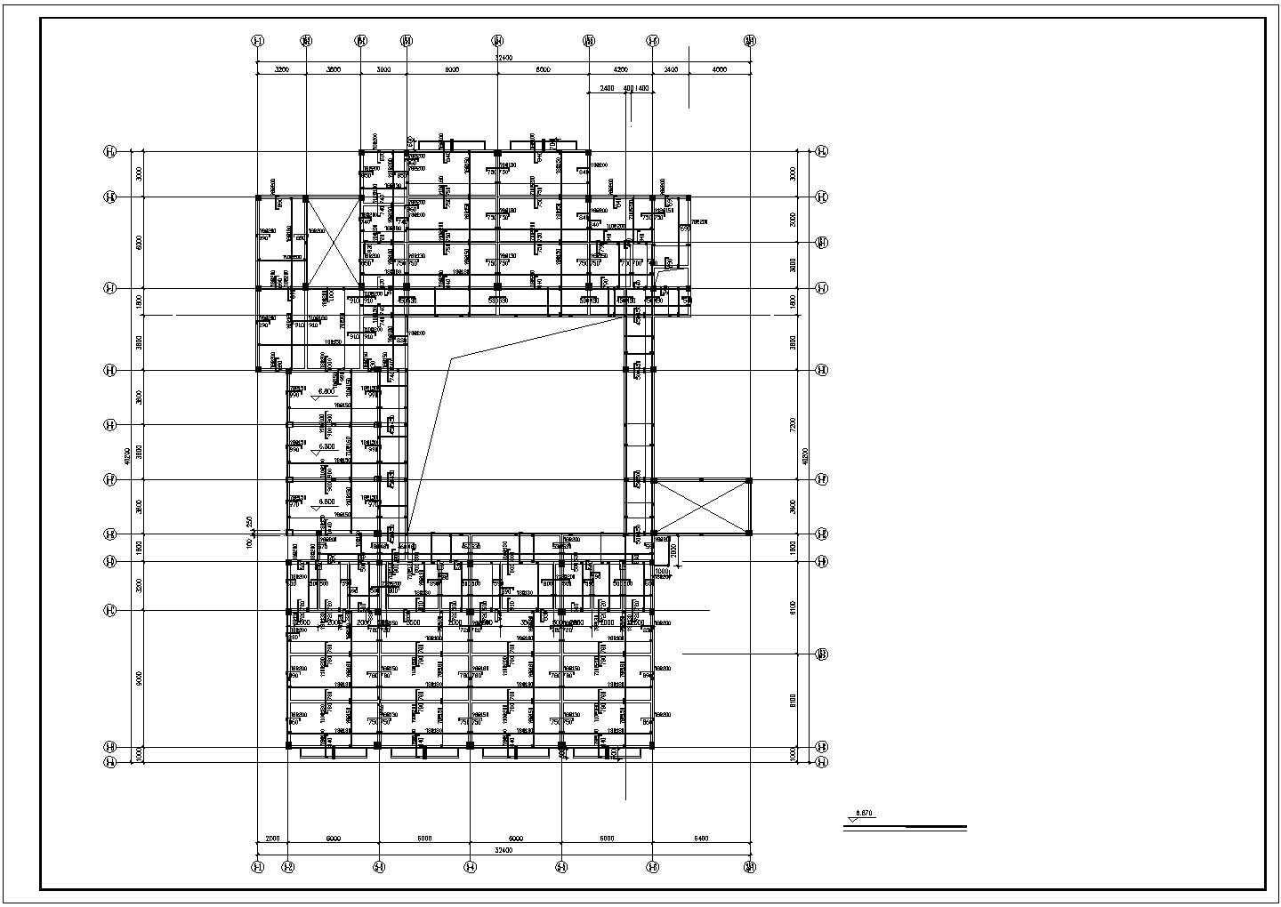 幼儿园建筑框架结构cad设计施工图纸