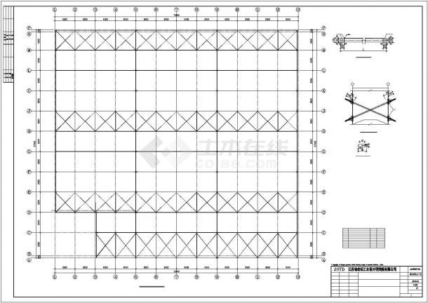 【最新】某单层72米跨门式刚架结构厂房设计方案CAD图纸-图一