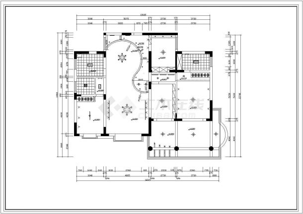 [石家庄]某中心楼盘家居装修设计cad施工图纸-图二