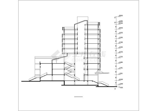 汉中市某高校1.4万平米11层框架结构教学楼建筑CAD设计图纸-图一