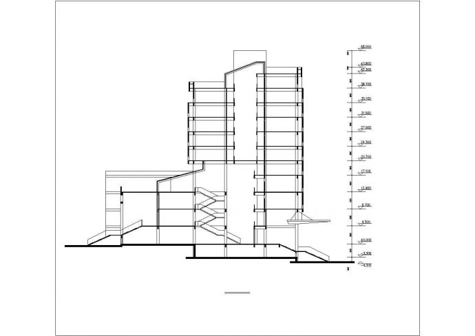 汉中市某高校1.4万平米11层框架结构教学楼建筑CAD设计图纸_图1